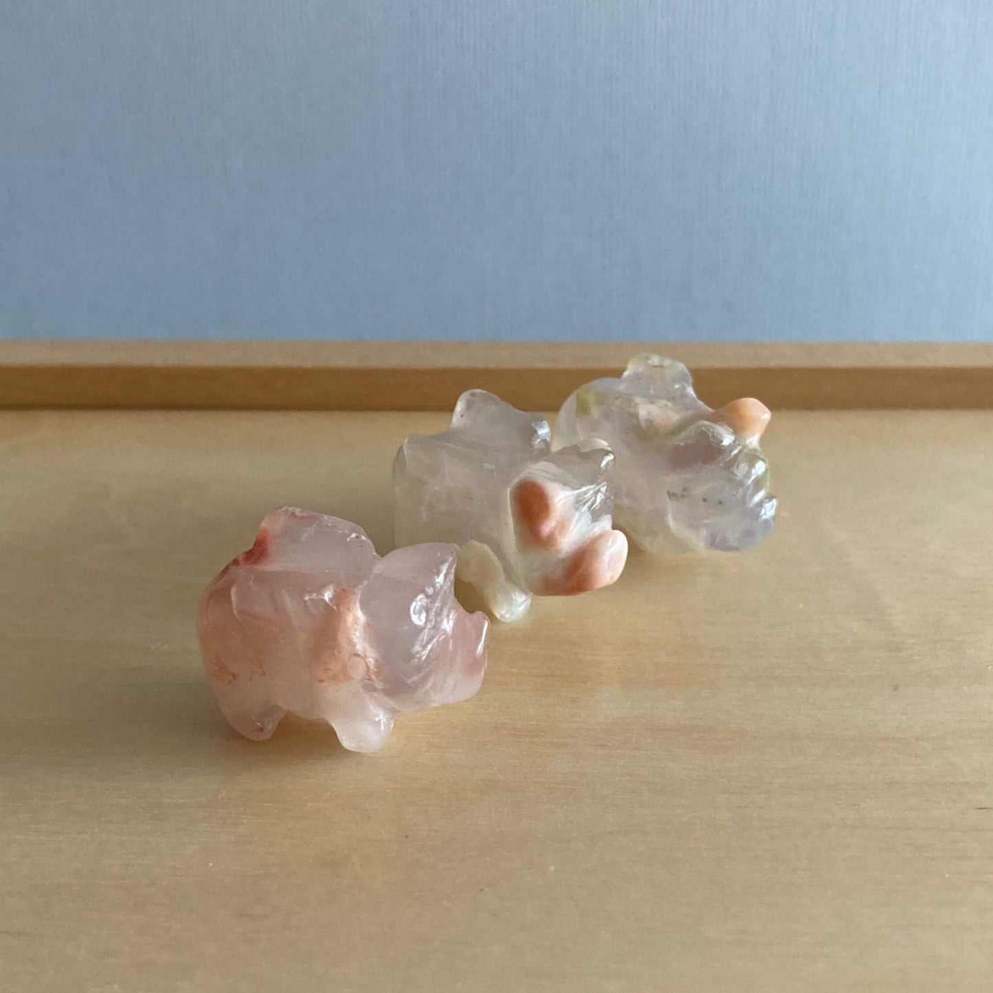 Flower Agate Mini Flying Pigs - Star-Crossed Stones
