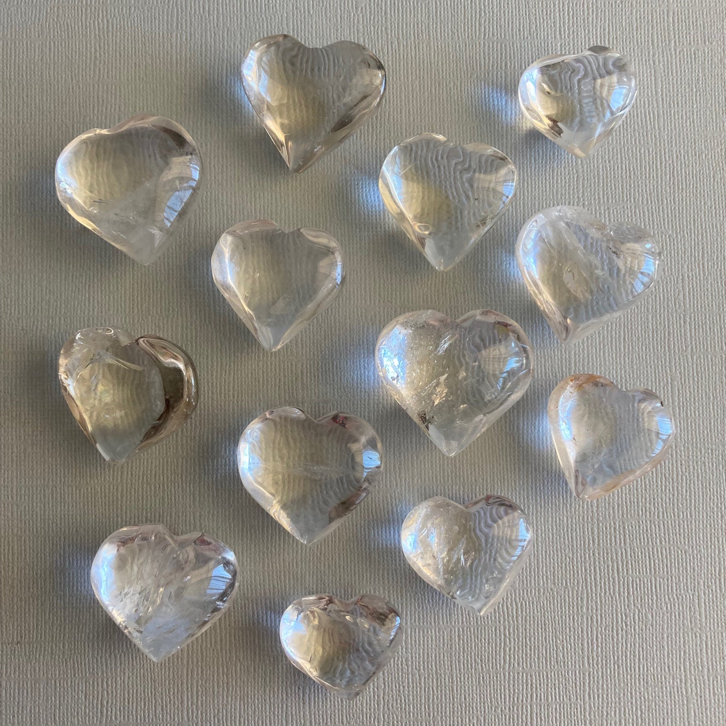 Clear Quartz Hearts - High Quality