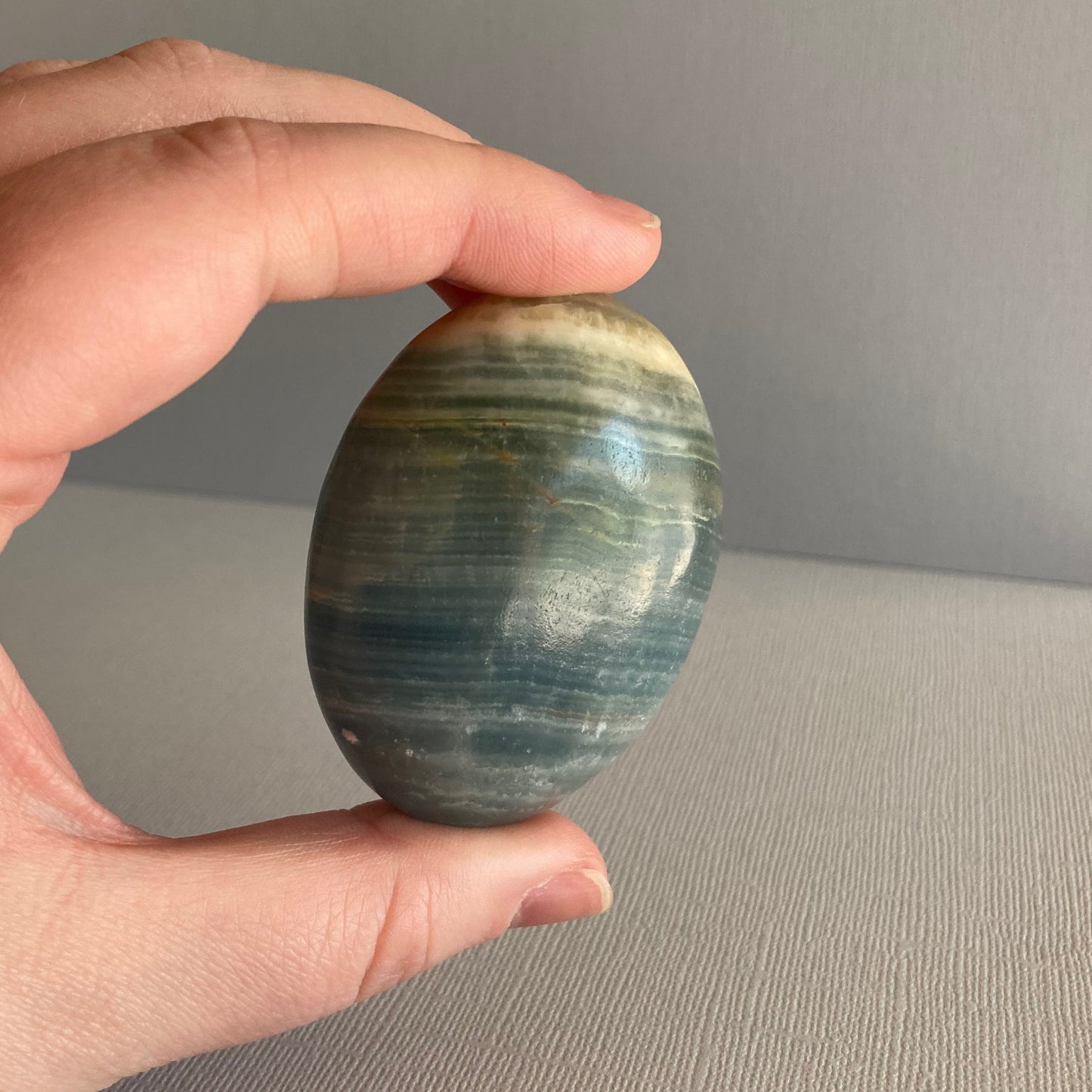 Blue Onyx / Lemurian Aquatine Calcite Palms - Star-Crossed Stones