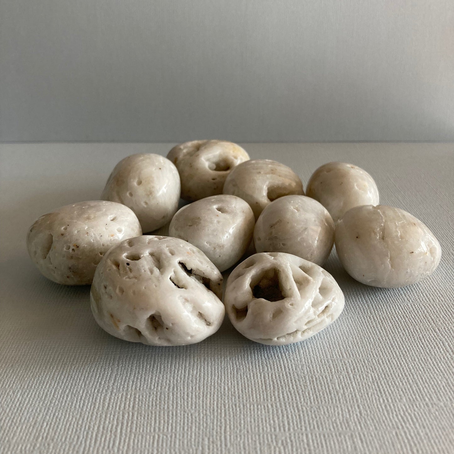 White Sphalerite Tumbles - Star-Crossed Stones