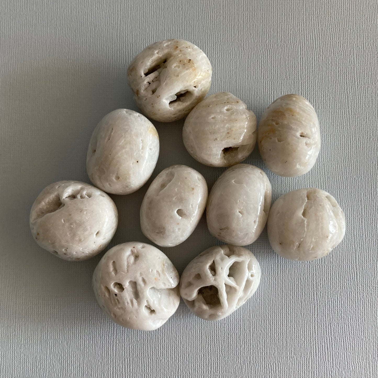 White Sphalerite Tumbles - Star-Crossed Stones