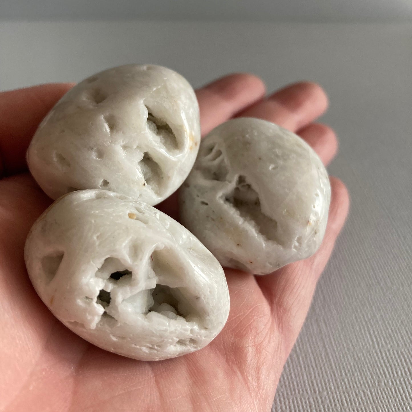 White Sphalerite Tumbles - Star-Crossed Stones