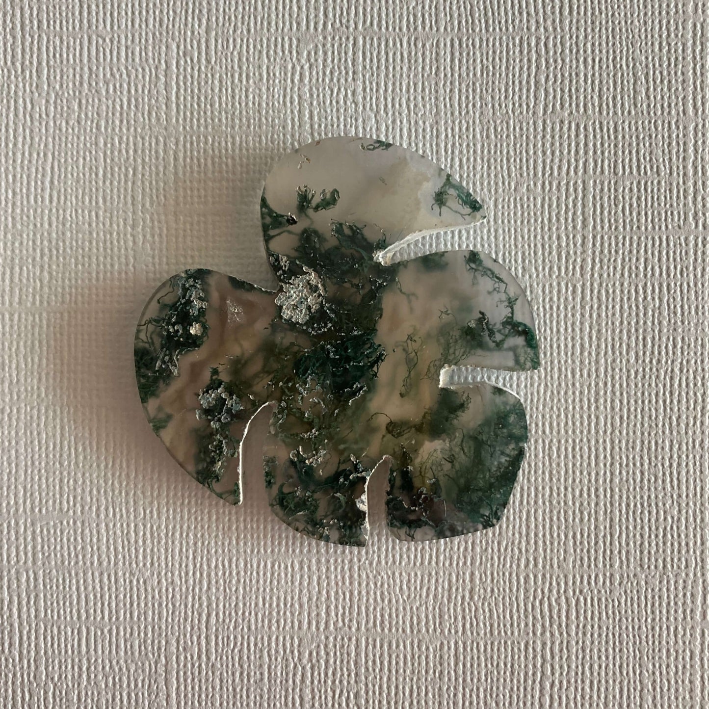 Moss Agate Monstera Leaves