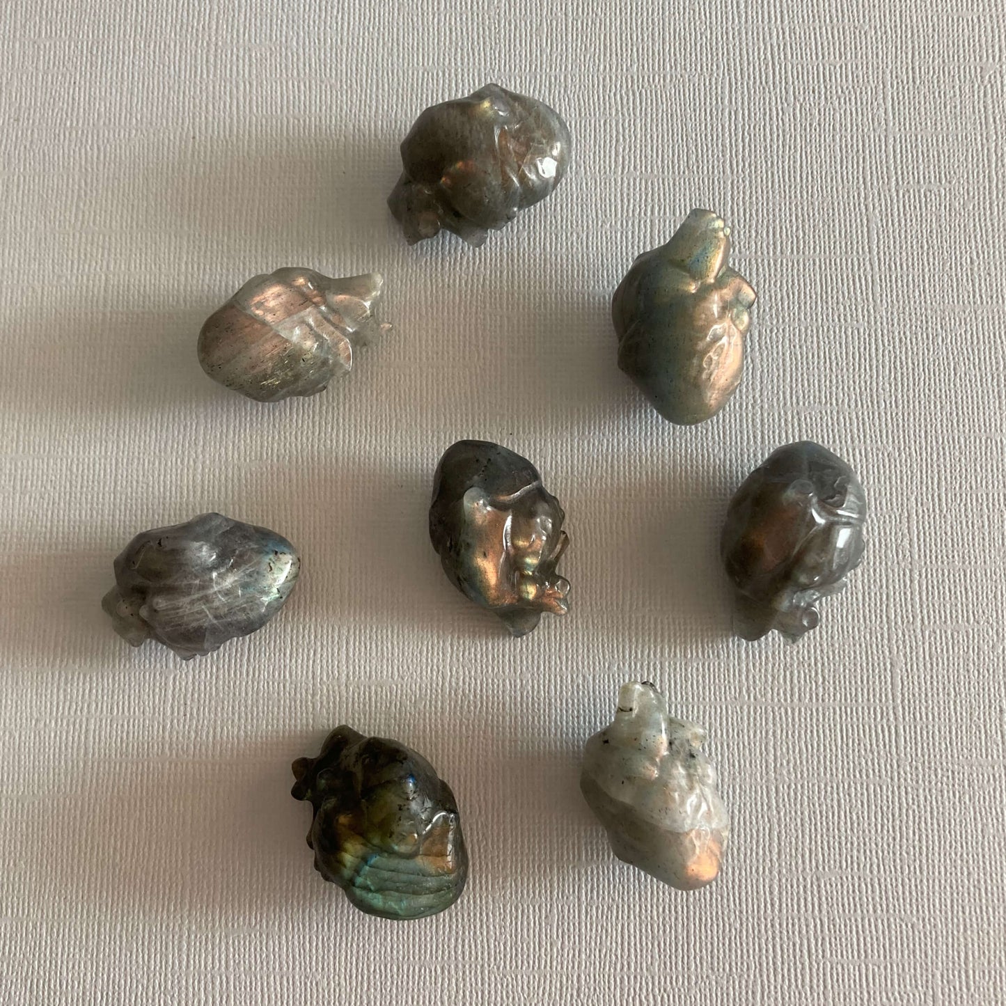 Mini Labradorite Anatomical Human Hearts - High Quality