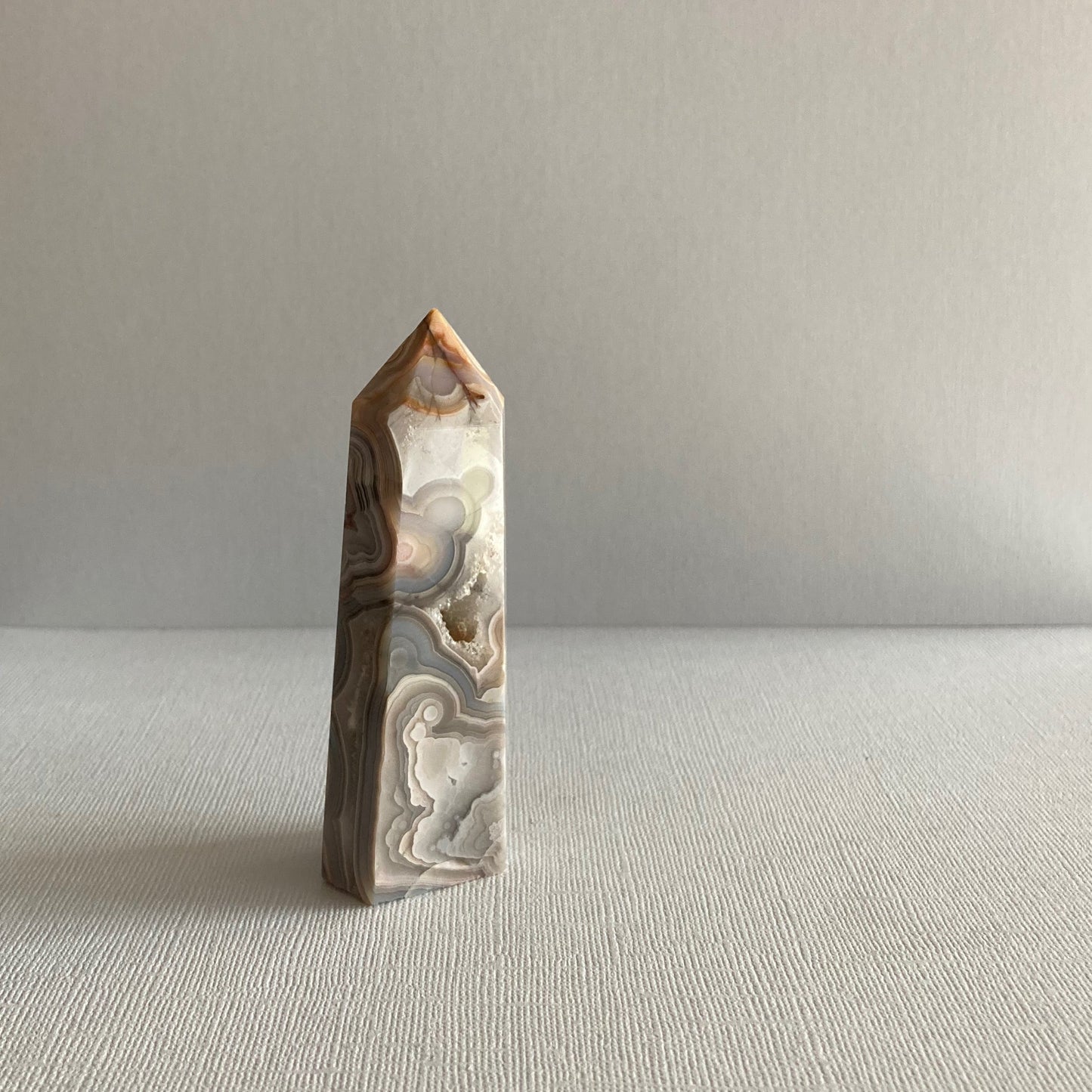 Druzy Mexican Lace Agate Tower - 90mm