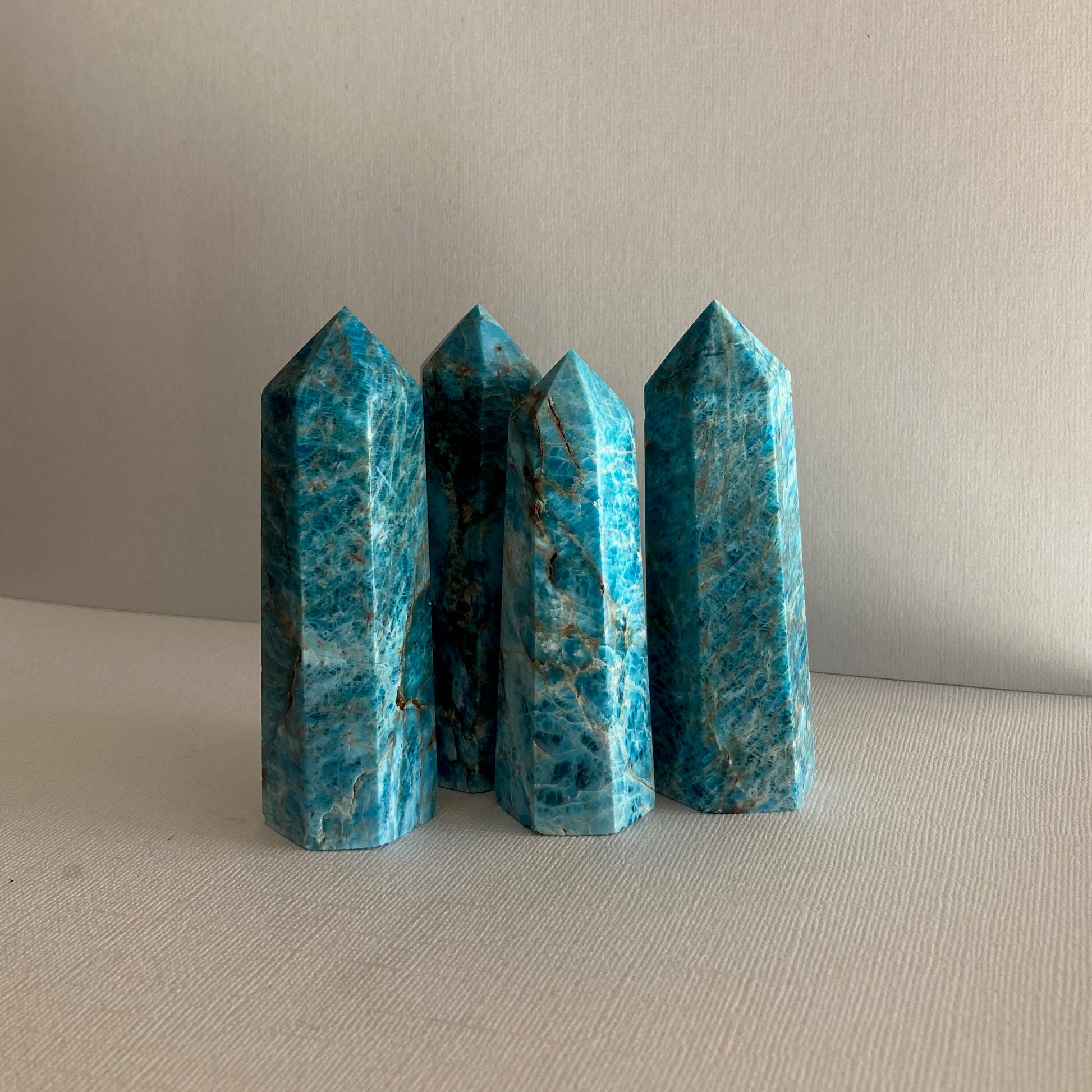 4 Blue Apatite towers