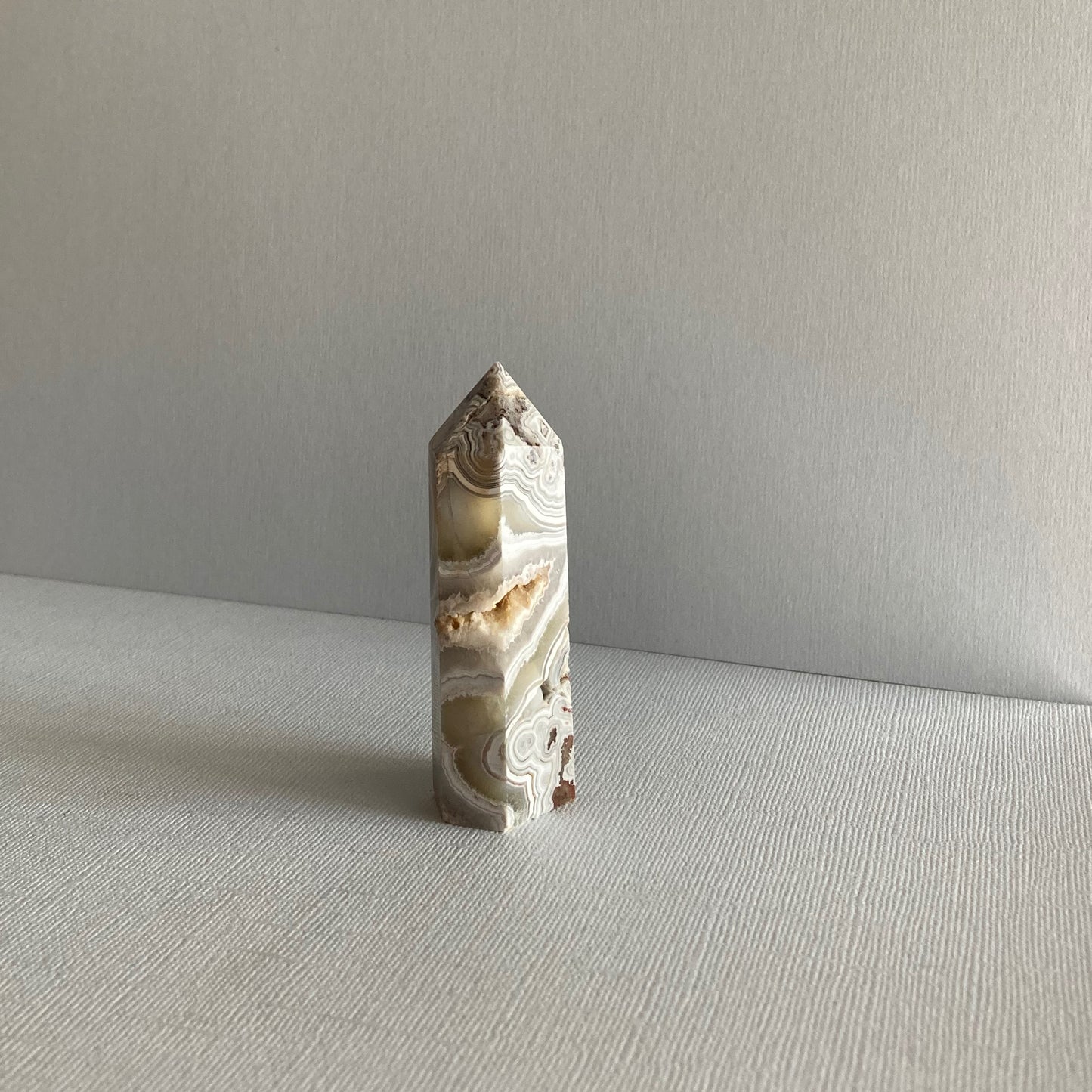 Druzy Mexican Lace Agate Tower - 78mm