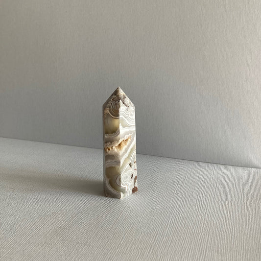 Druzy Mexican Lace Agate Tower - 78mm