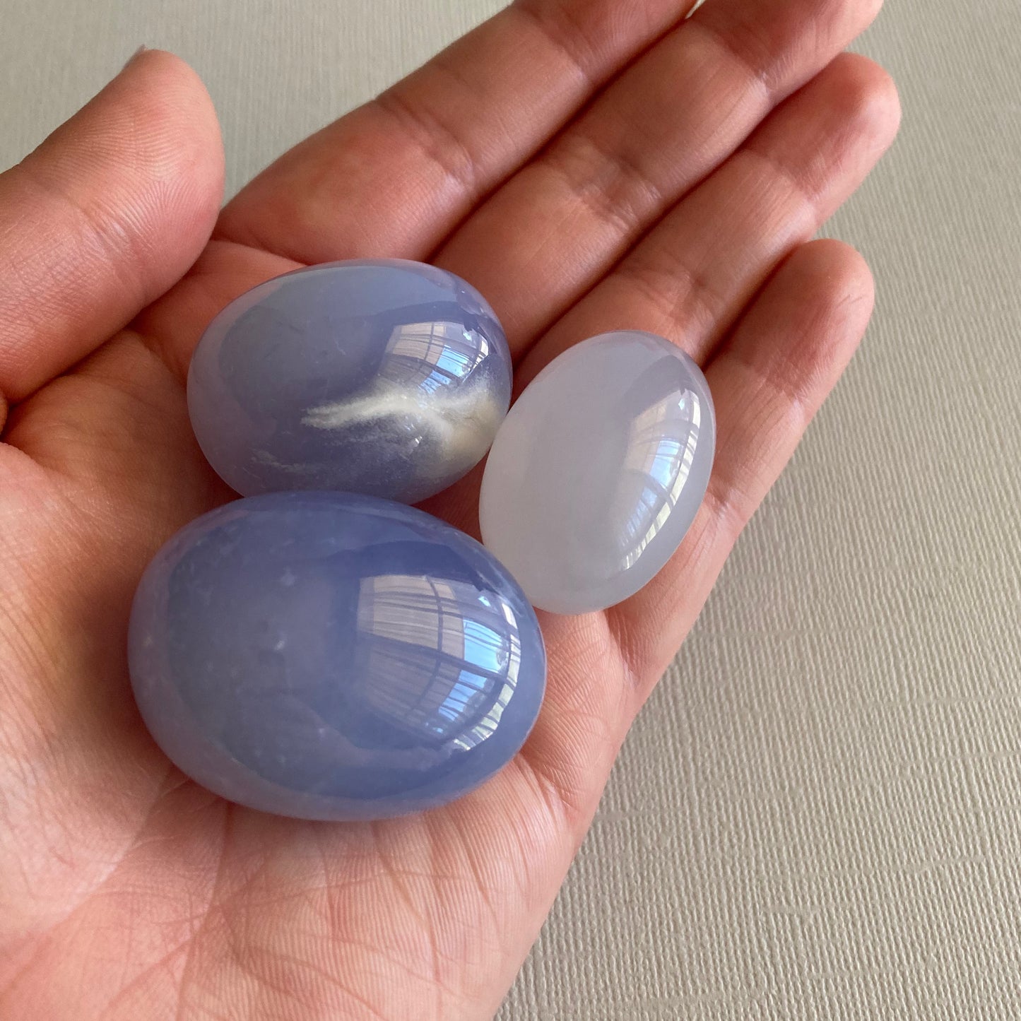 Blue Chalcedony Tumbles - High Quality