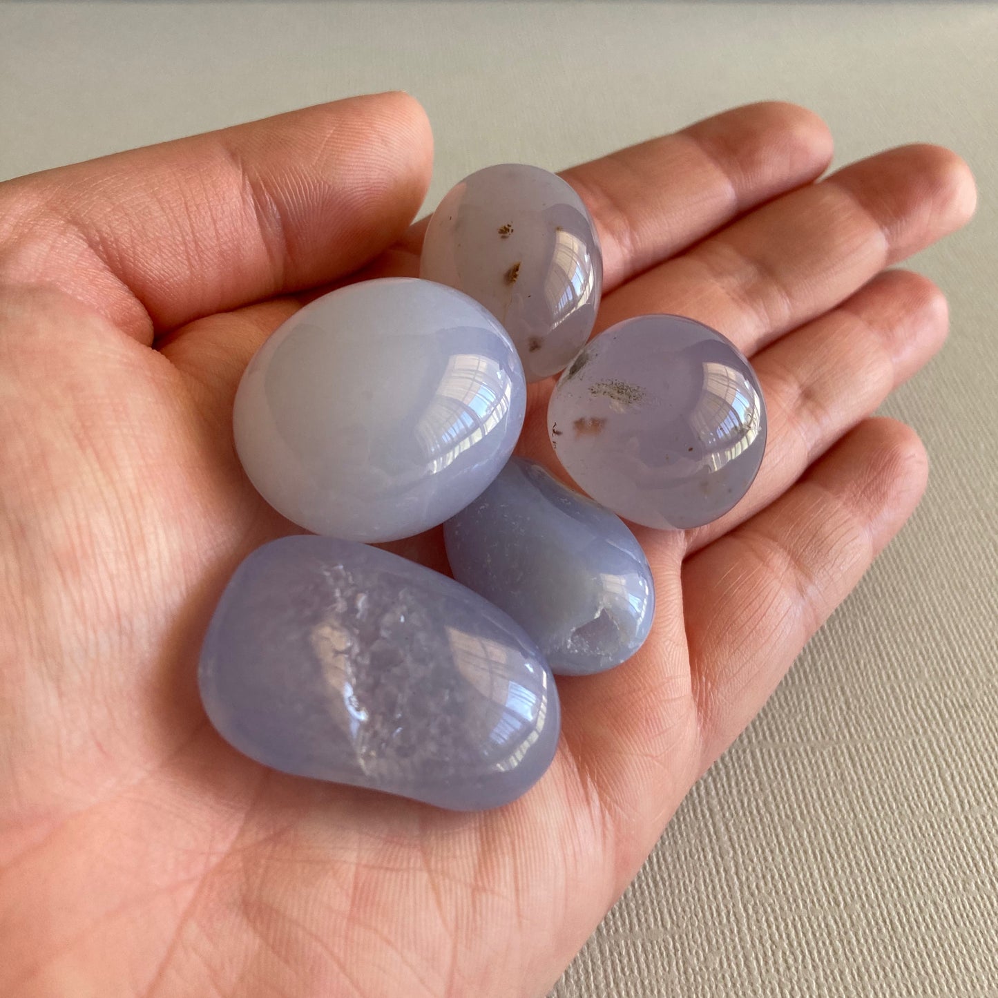 Blue Chalcedony Tumbles - High Quality