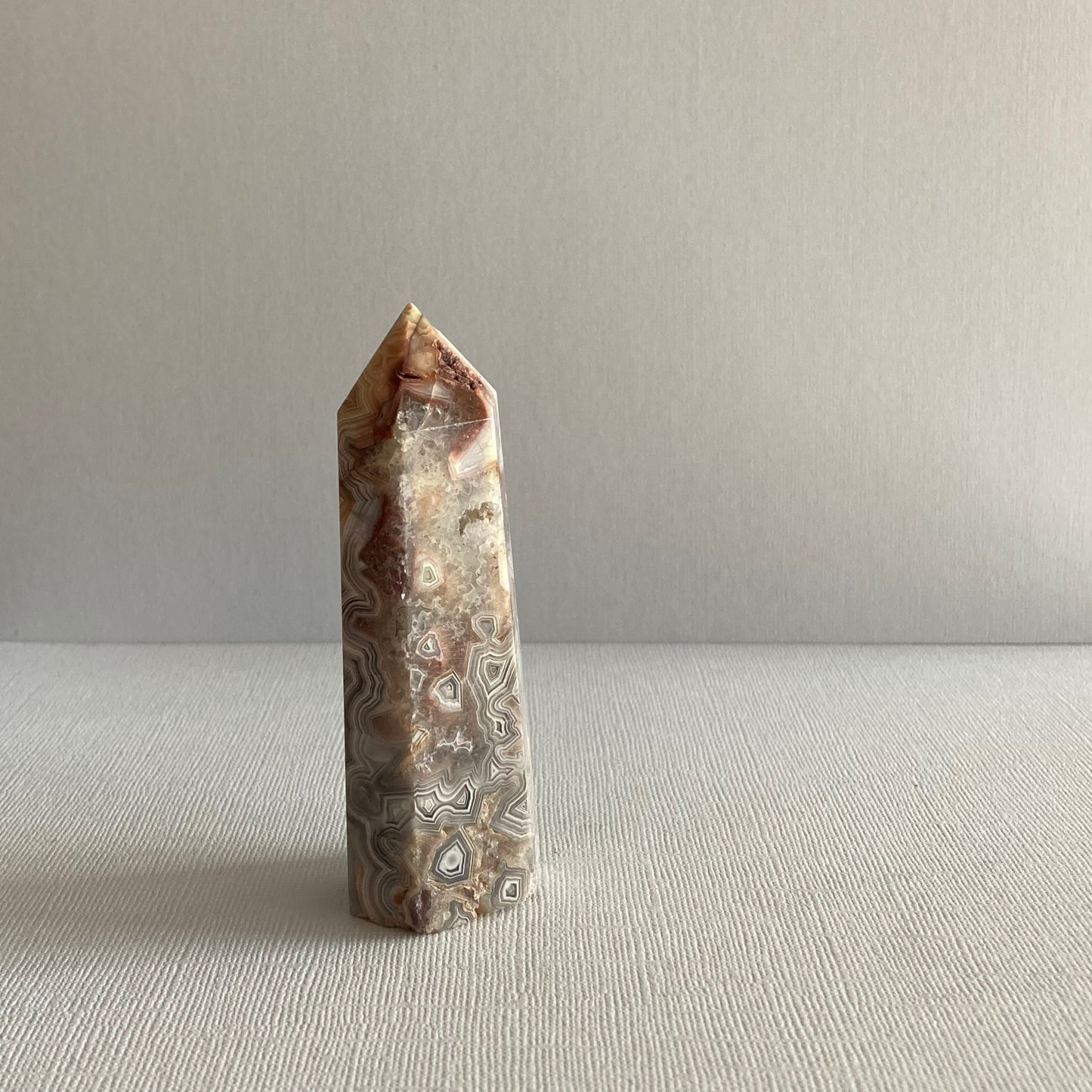 Druzy Mexican Lace Agate Tower - 90mm