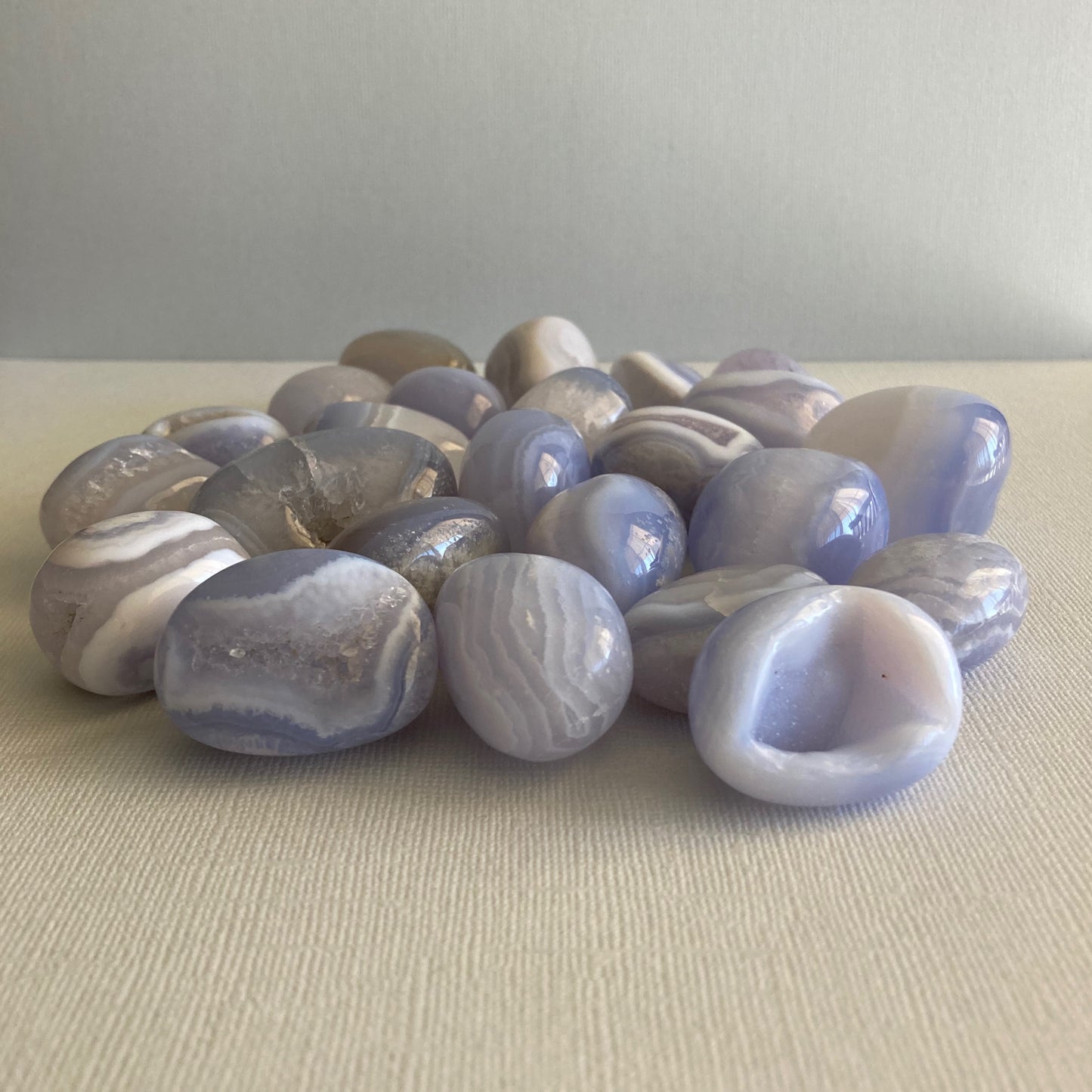 Blue Lace Agate Tumbles - High Quality