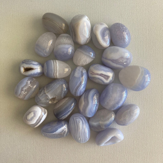 Blue Lace Agate Tumbles - High Quality