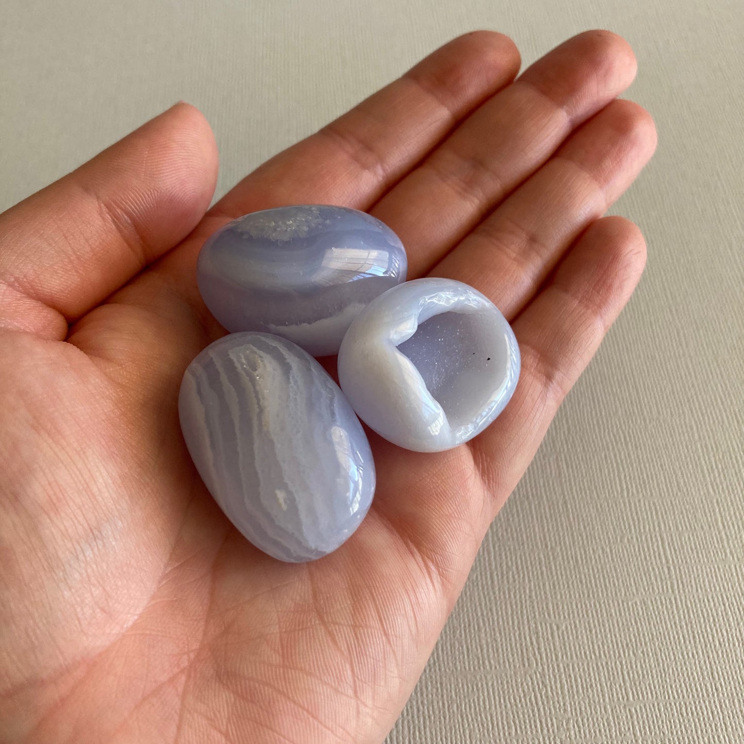 Blue Lace Agate Tumbles - High Quality