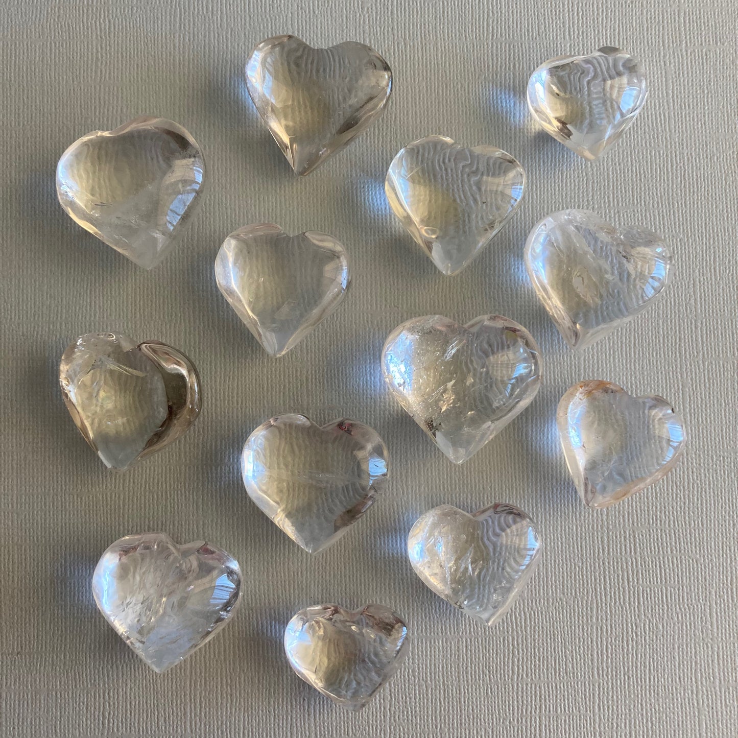 Clear Quartz Hearts - High Quality