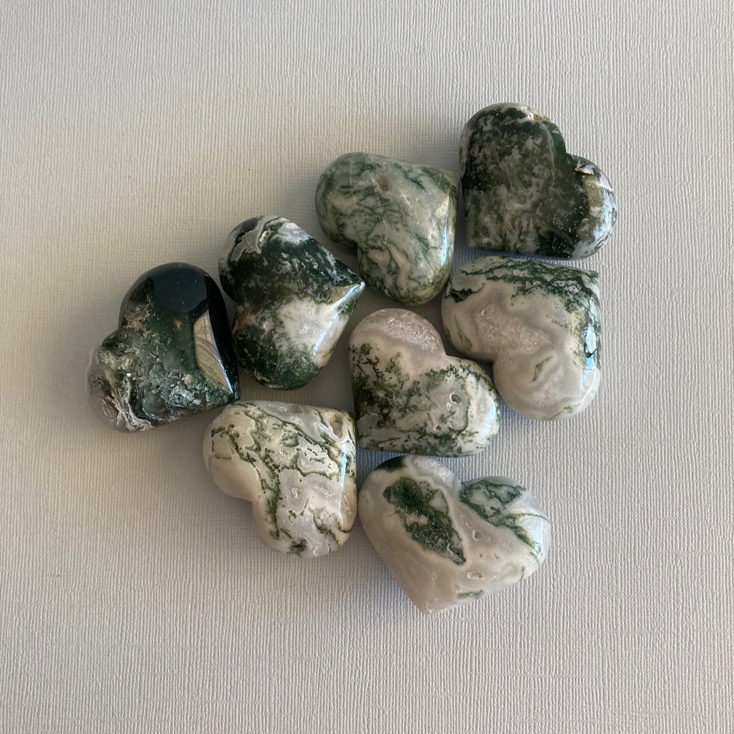 Moss Agate Hearts