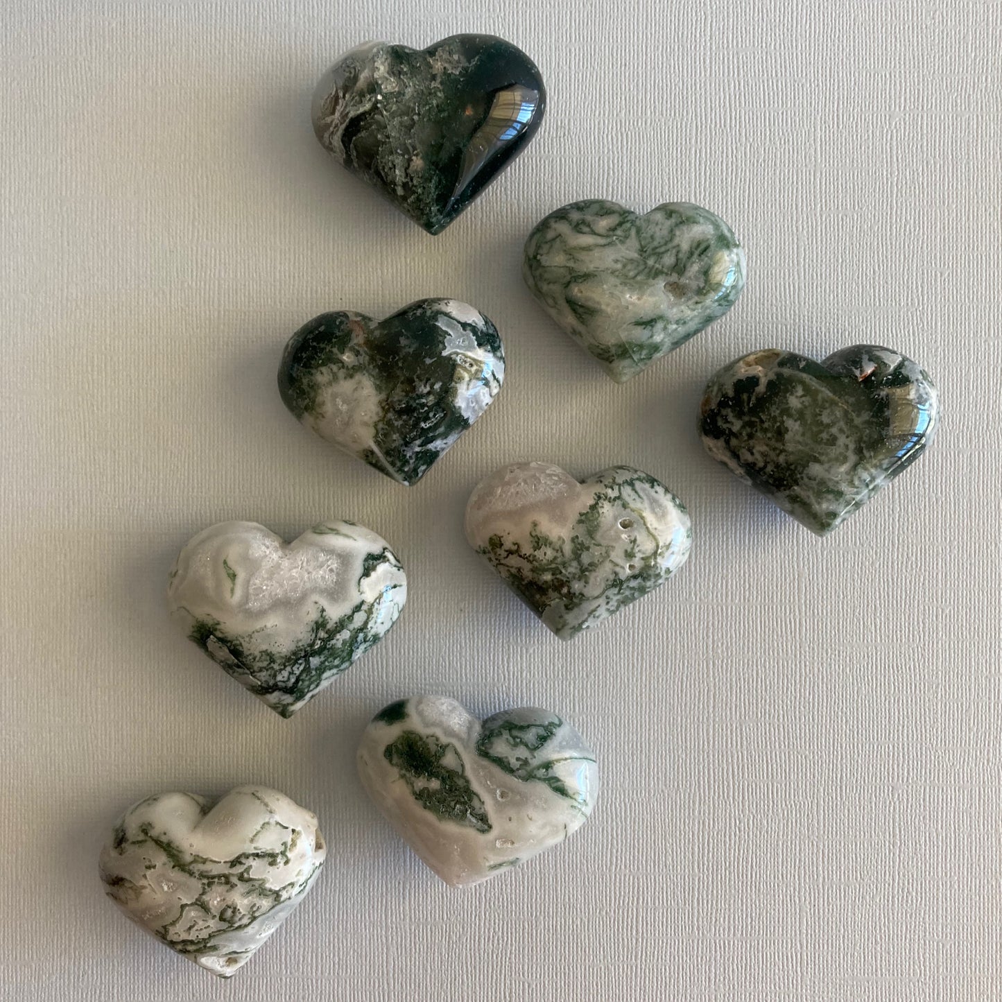 Moss Agate Hearts