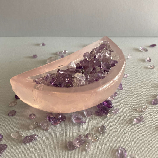 Rose Quartz Moon Bowls