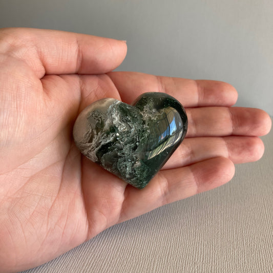 Moss Agate Hearts