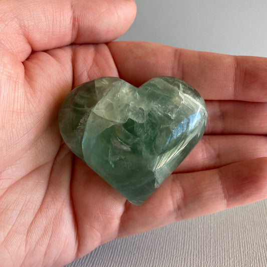 Green Fluorite Hearts