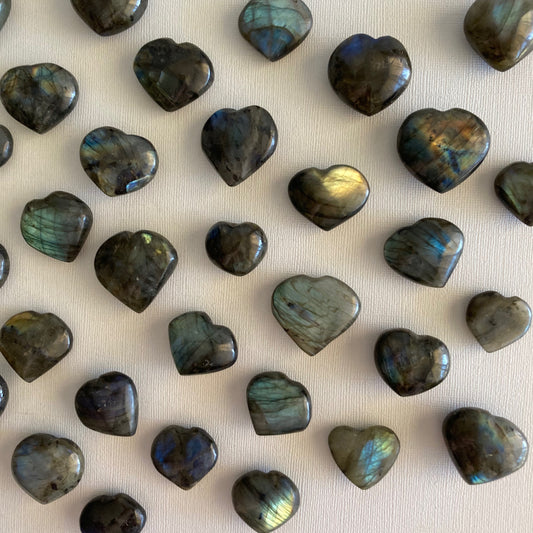 Labradorite Hearts - High Quality