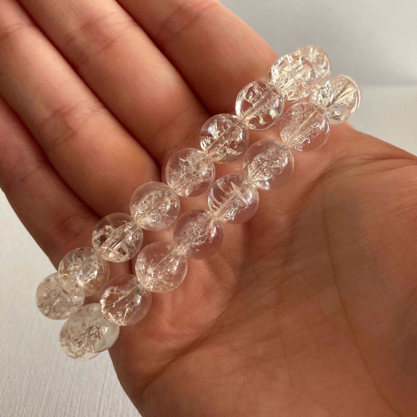 Clear Crackle Quartz Bracelets - 10mm