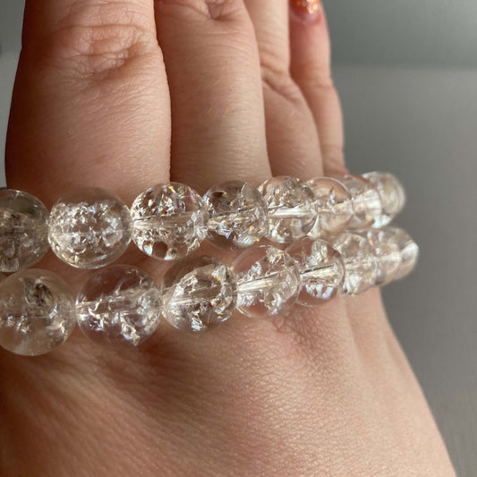 Clear Crackle Quartz Bracelets - 10mm