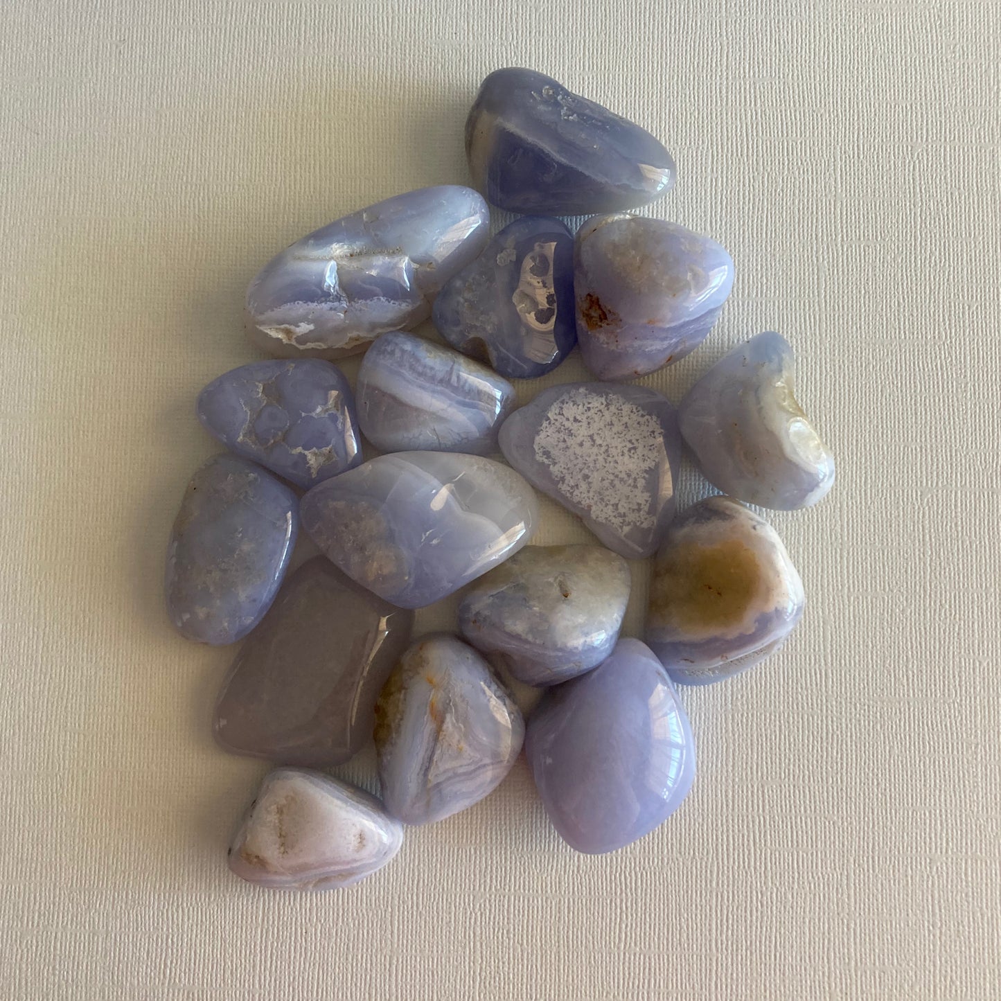 Blue Lace Agate / Blue Chalcedony Freeform Tumbles