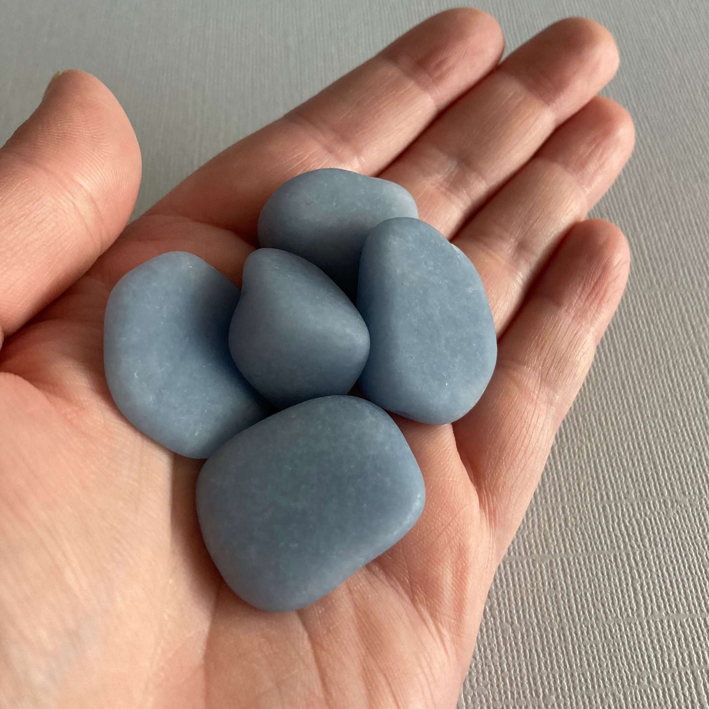 Handful of Angelite tumblestones