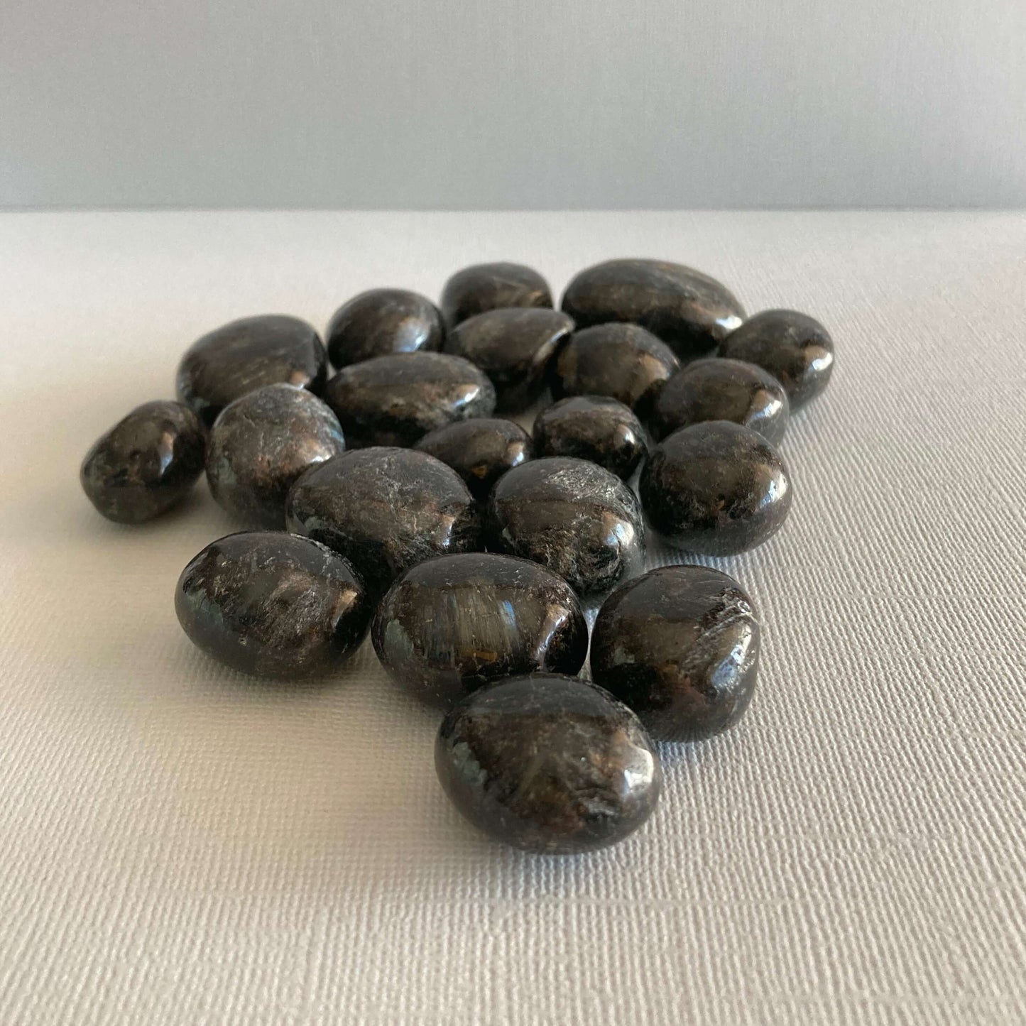 Group of Arfvedsonite tumblestones