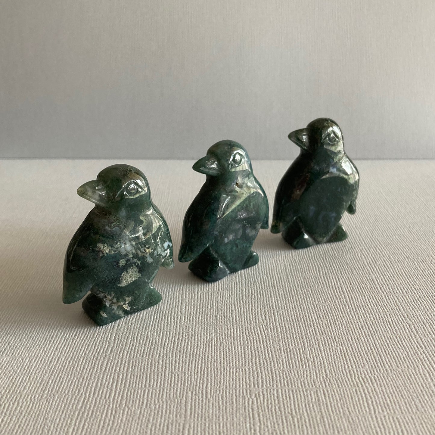 Moss Agate Penguins