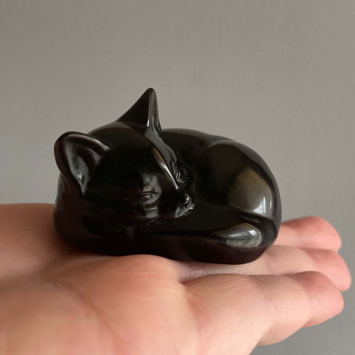 Black Obsidian Sleeping Cats