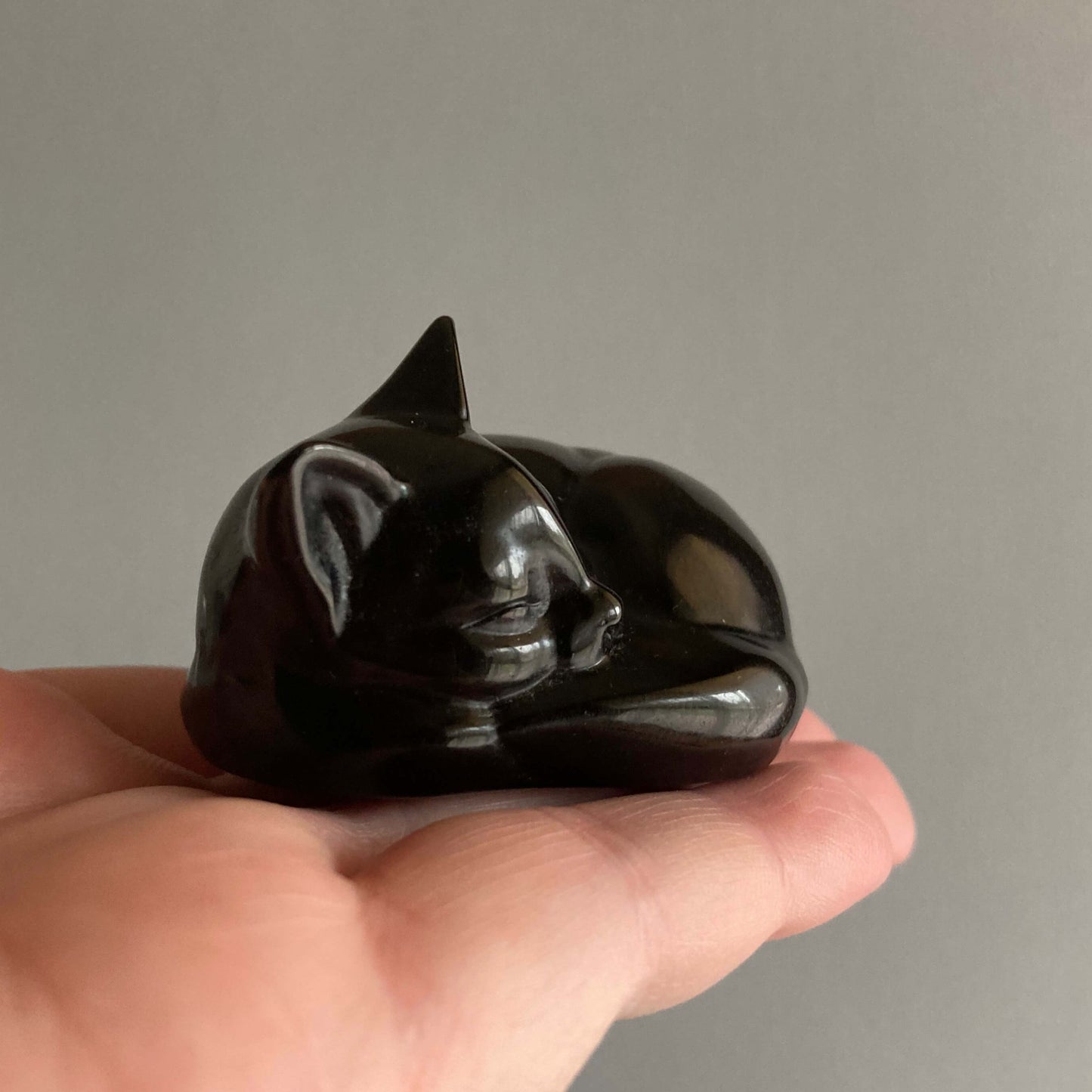 Black Obsidian Sleeping Cats